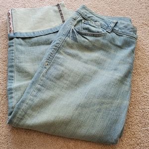 DKNY Detailed Cropped Cuffed Hem Jeans